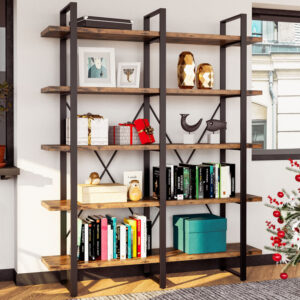 Wynot 70 H x 53.1 W Bookcase Double Wide 5 Tiers