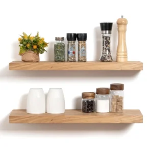 Desseray Set of 2 Reclaimed Elm Floating Shelves (Set of 2)