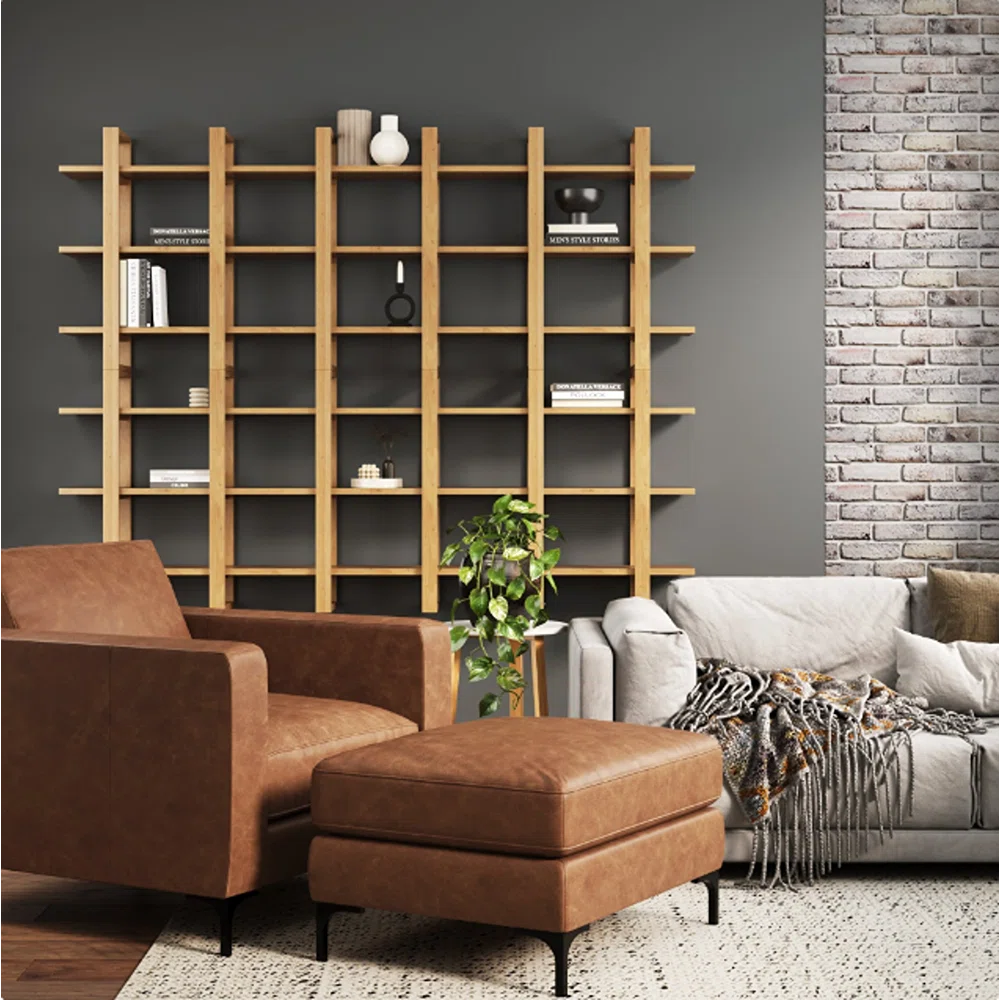Solid Wood Floating Shelf with Adjustable Shelves - Image 2